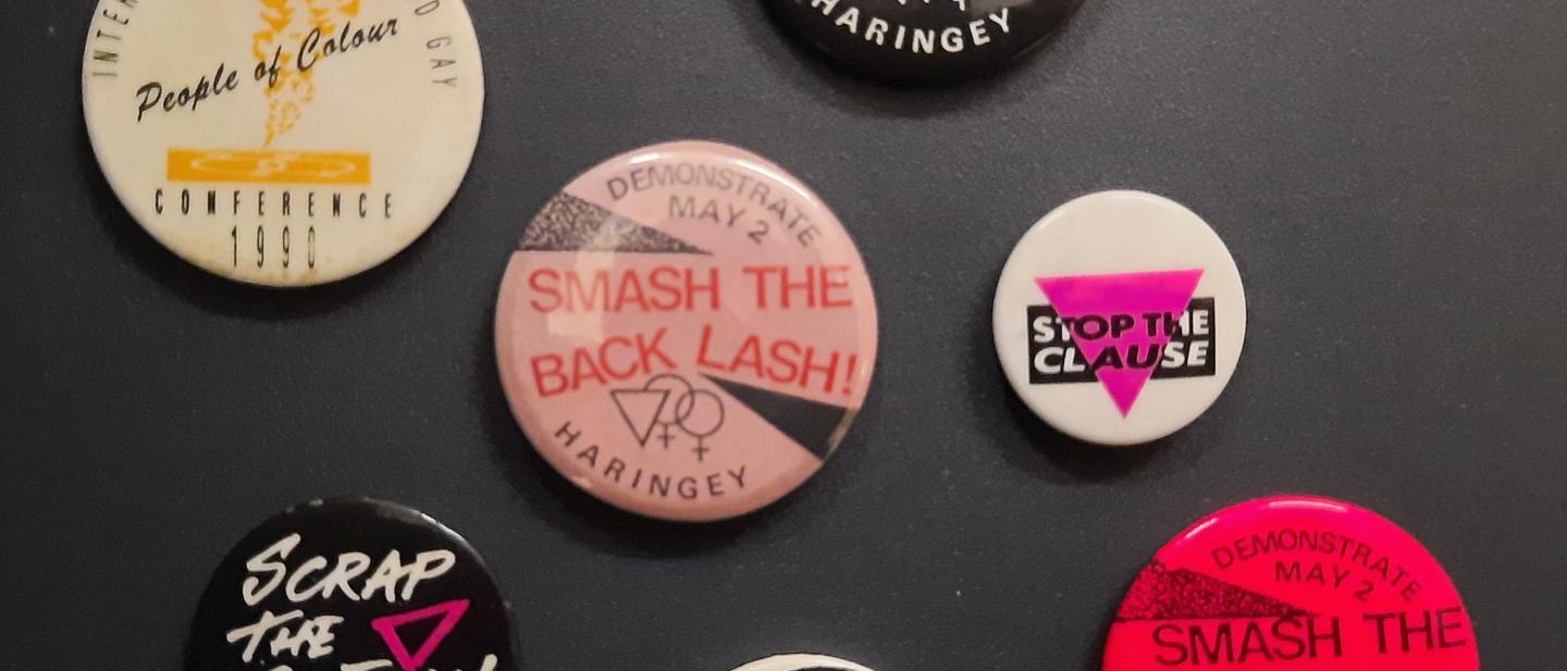 campaign badges protesting section 28 