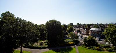 View of Bruce Castle park from the museum roof
