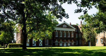 North facade of Bruce Castle from across the park