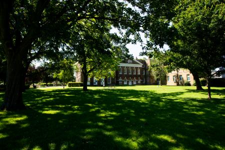 The front of Bruce Castle Museum from the lawns