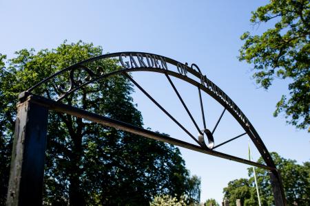 The gate of the Holocaust Memorial Garden