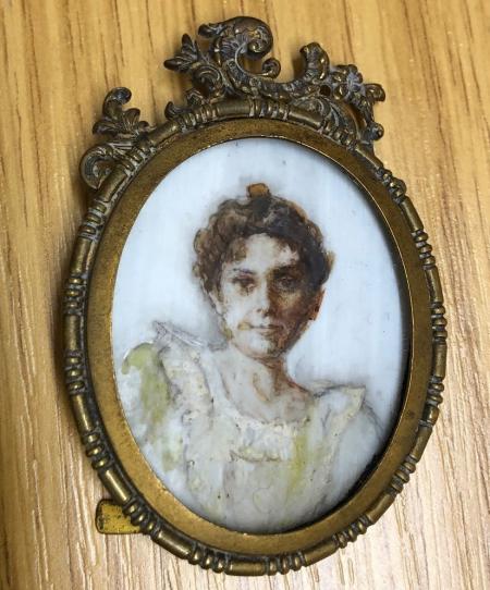 miniature painting of edwardian woman