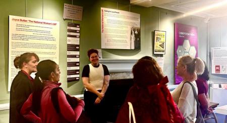 person giving gallery talk