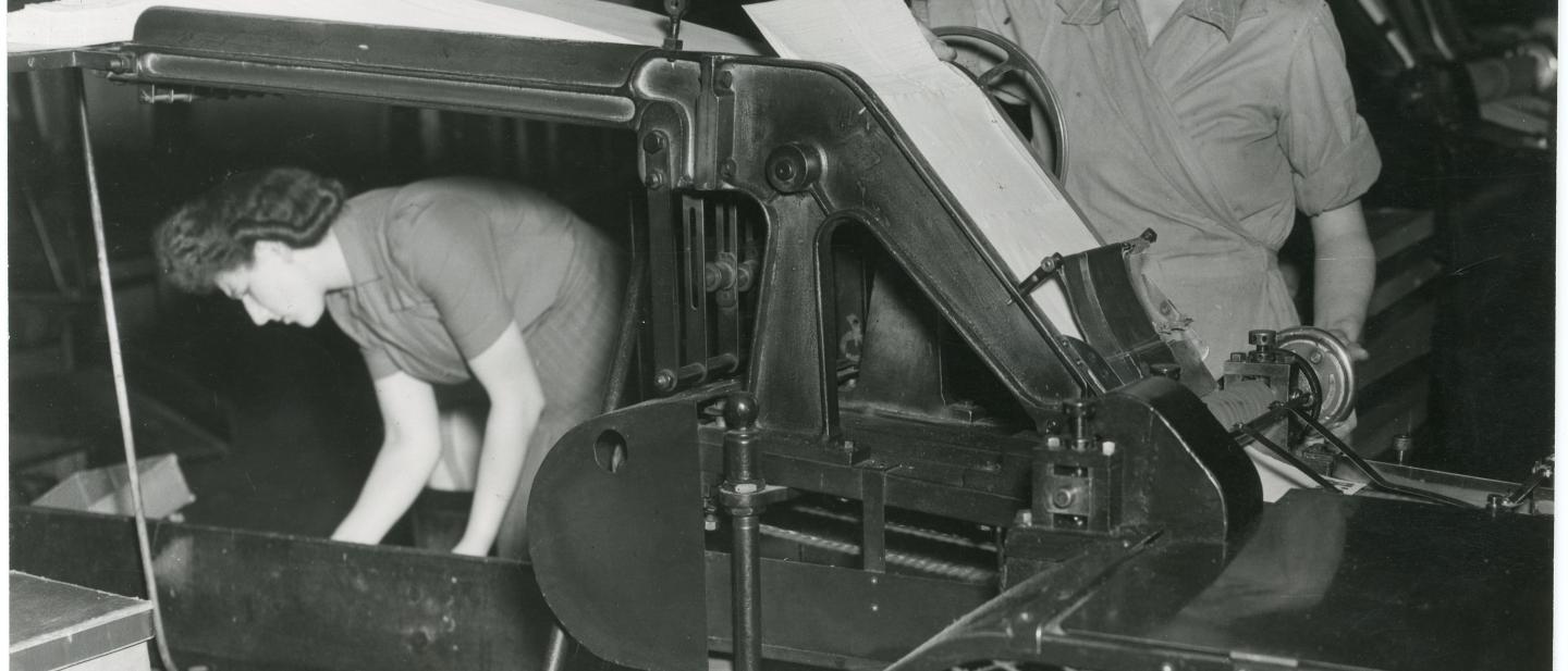 women with roller machine