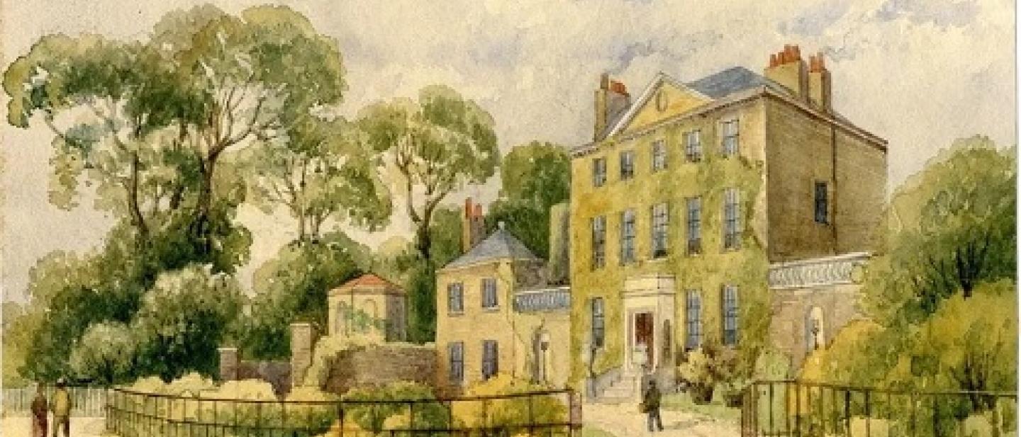 painting of downhills house from 1884