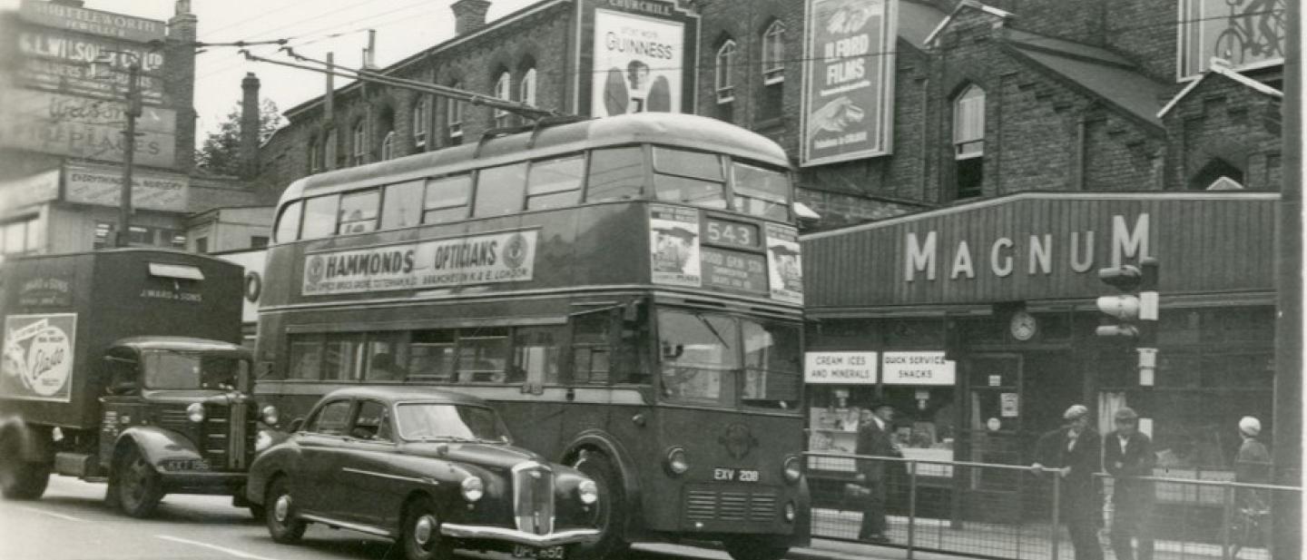 trolley bus on tottenham high road in 1961