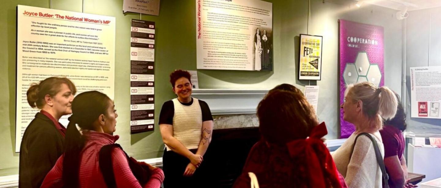 person giving gallery talk