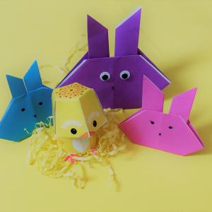 Origami chicks and bunnies