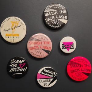 campaign badges protesting section 28 